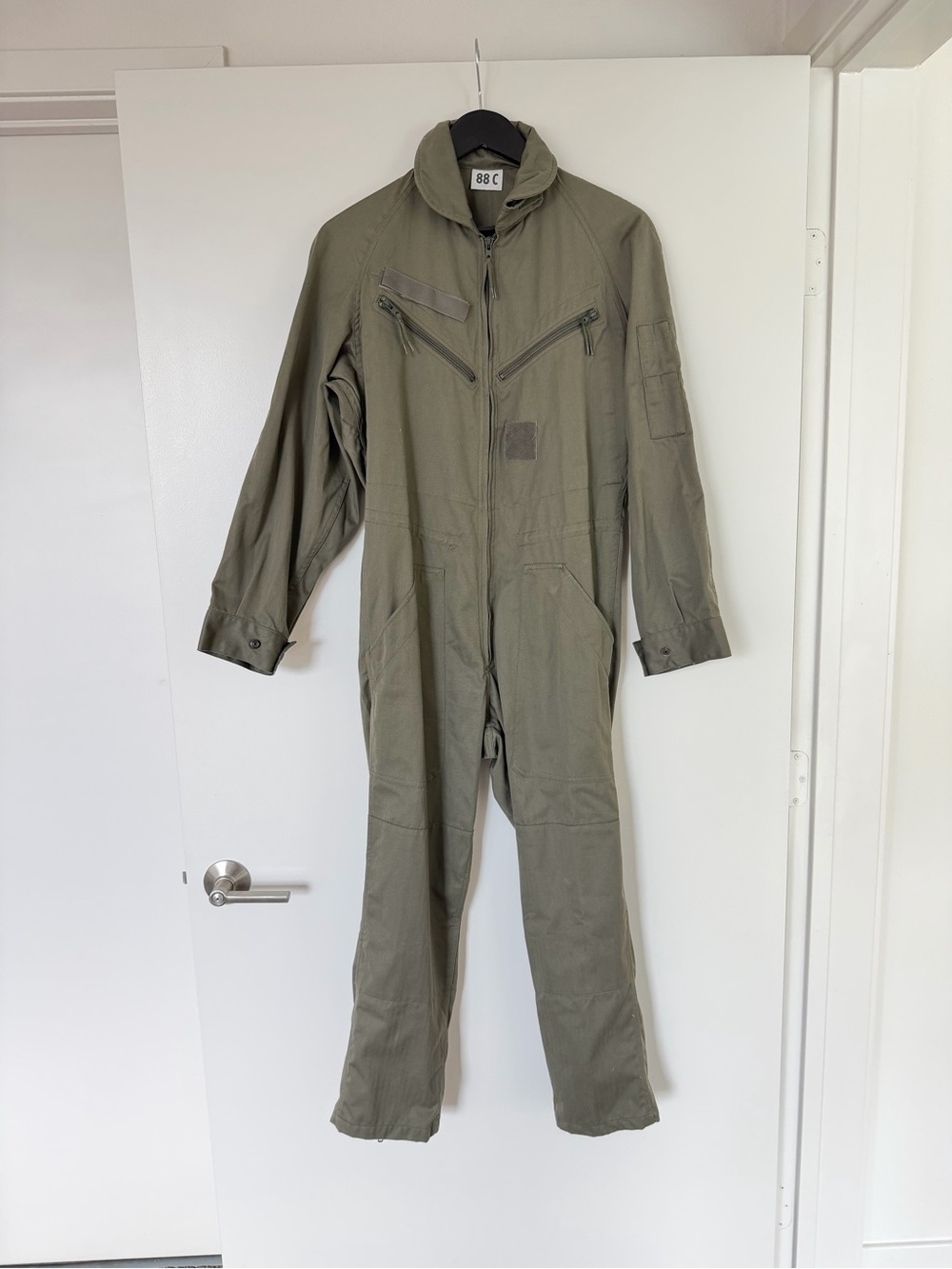 Men's Olive Green Flight Coverall Jacket - Military-Style